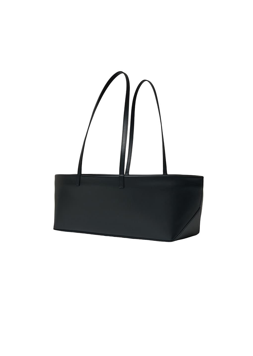 square leather bag, black