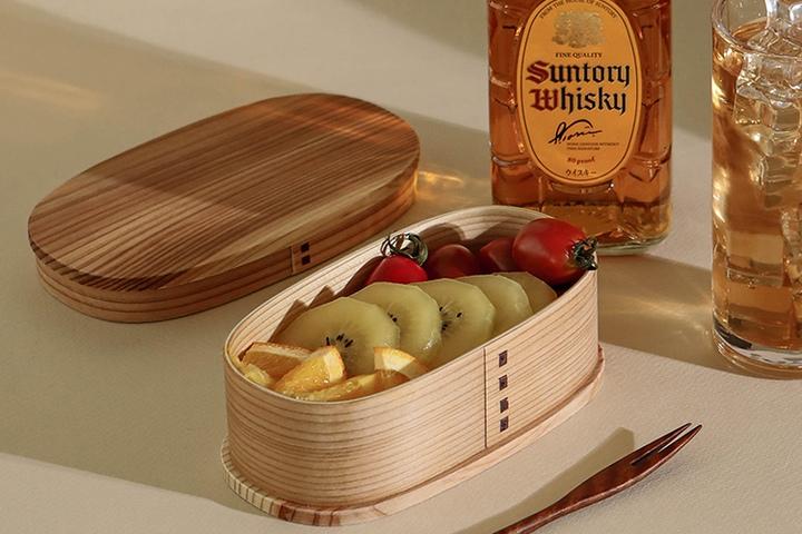 피크닉 나무 도시락통 과일 샐러드 직장인 샌드위치 일본 도시락 원형 소