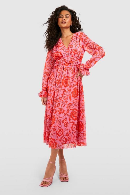 Floral Ruffle Midaxi Dress