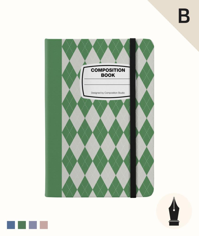 B급 컴포지션스튜디오 A5 아가일 만년필 독서 필사노트