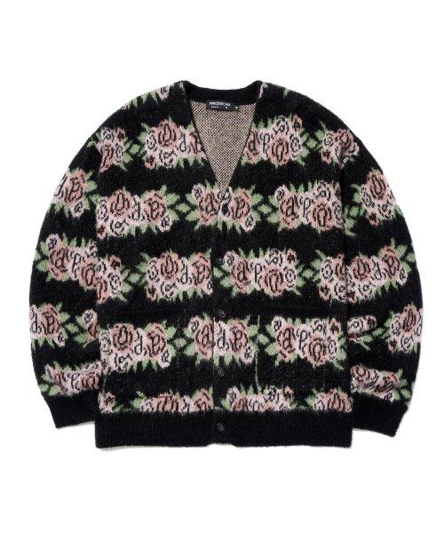 Flower Pattern Cardigan_Black