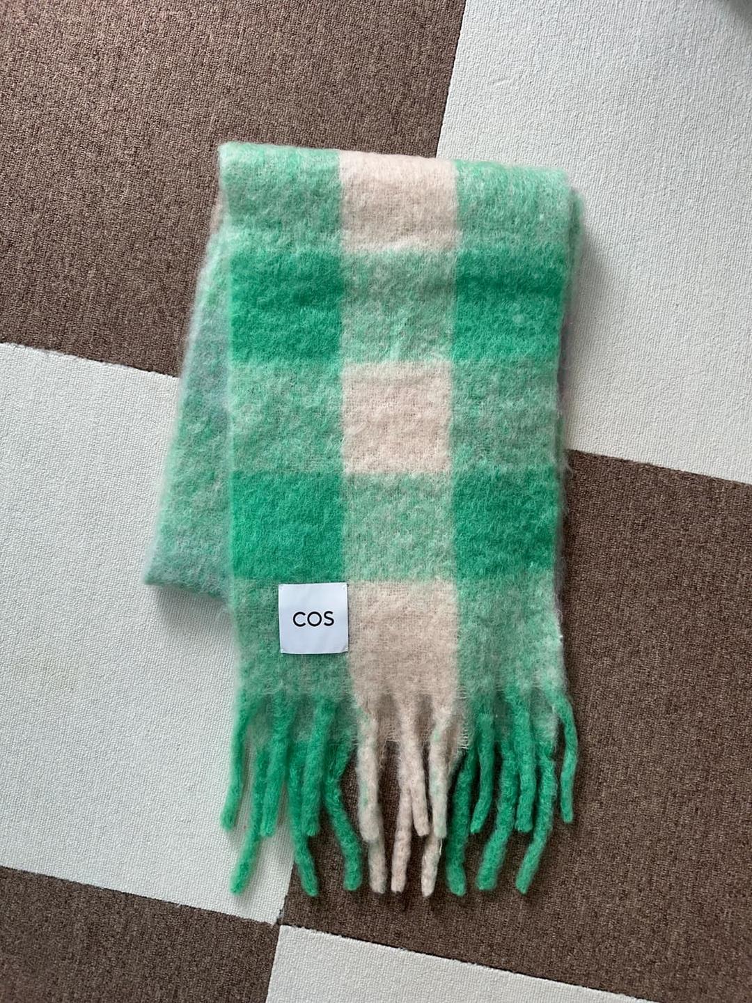 코스 오버사이즈 모헤어 그린 핑크 체크 | 후루츠패밀리