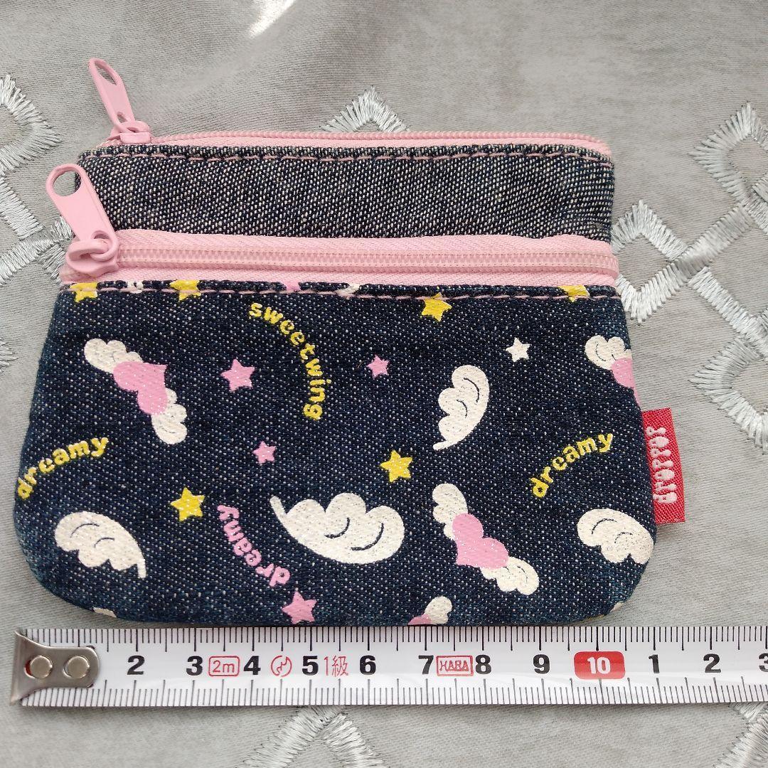 雲と星のデニム風ポーチ　財布