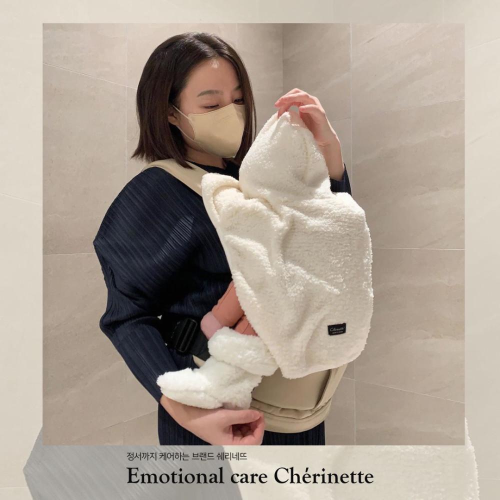 쉐리네뜨 아기띠워머 /양털 롱 아기풋워머 망또세트/ 신생아 유아 아기털양말