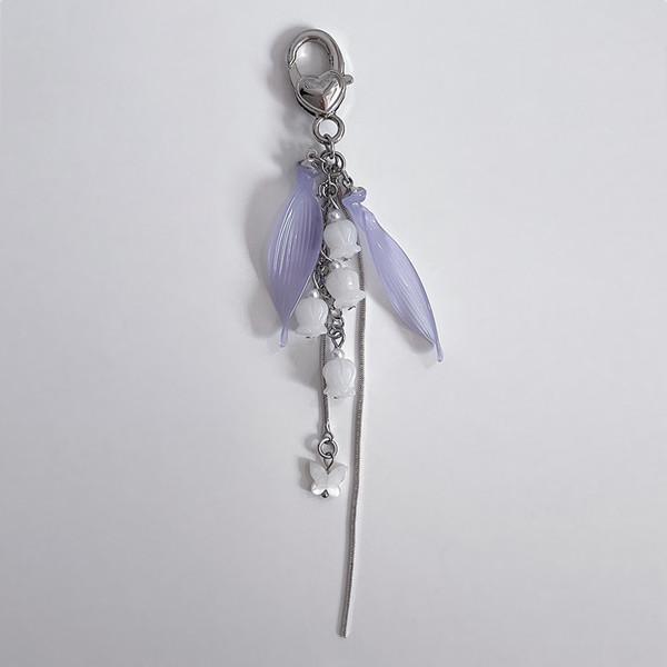 (Tiirish) Lily Of The Valley With Purple Leaf Keyring