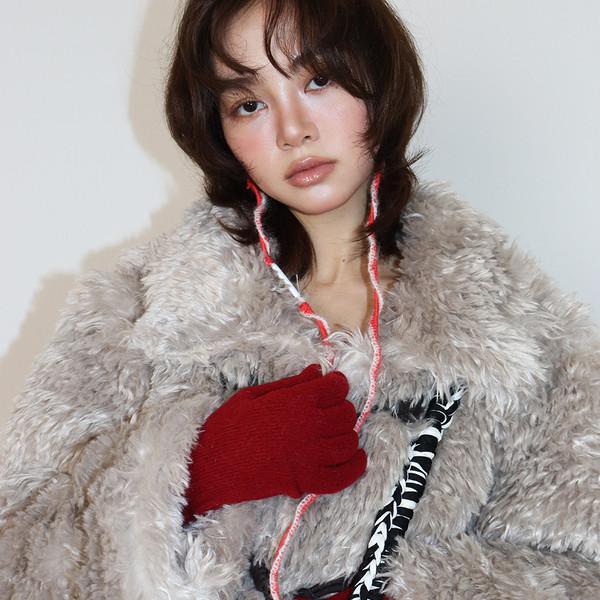 COZY TOGGLE FUR JACKET - GREY