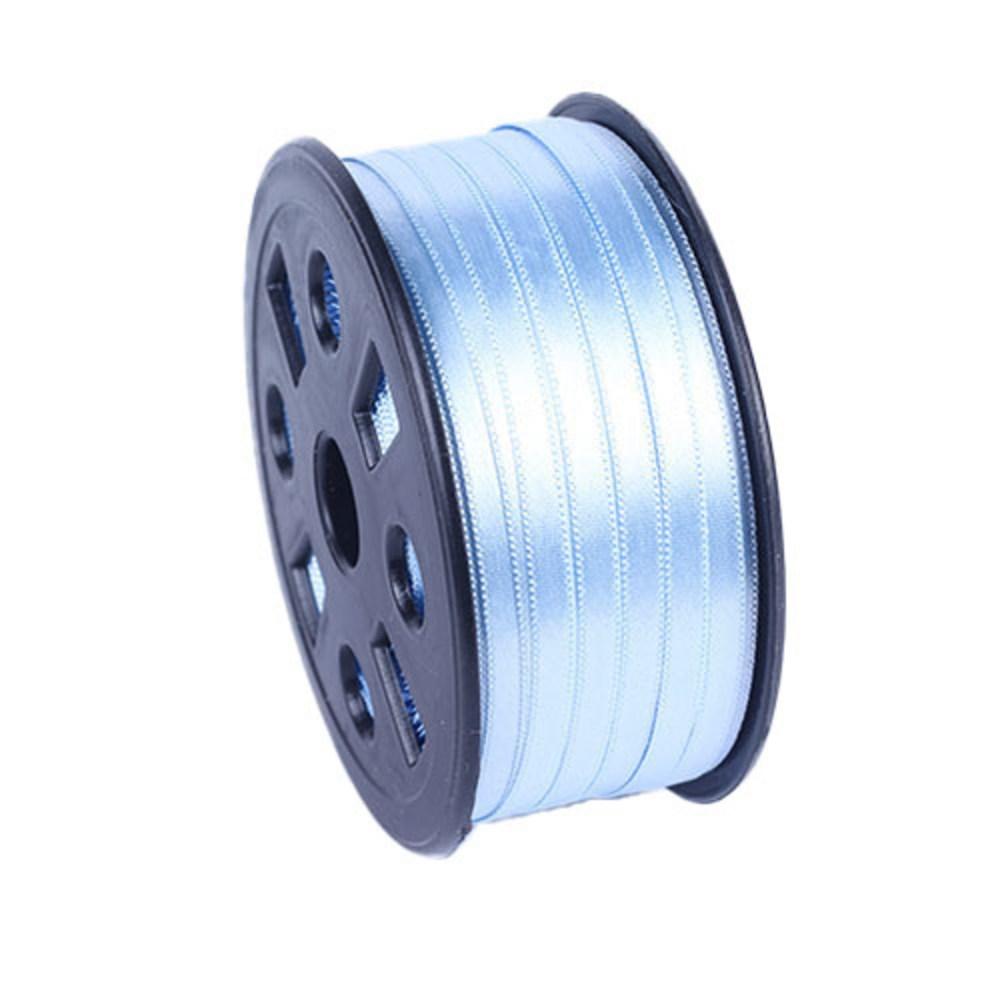 노크 고밀도 공단 리본끈 5mm 연하늘 90m