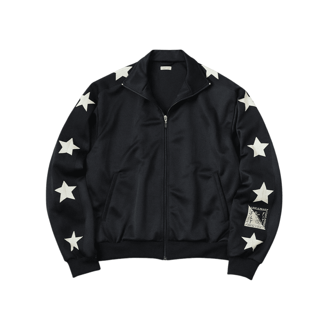 Kapital Smooth Jersey Stuntman & Woman Track Jacket Black