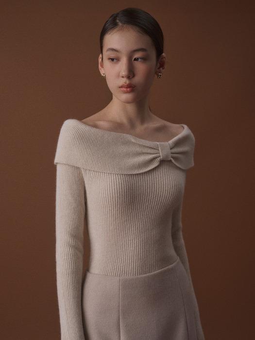 VONNY OFF SHOULDER KNIT_OAT CREAM