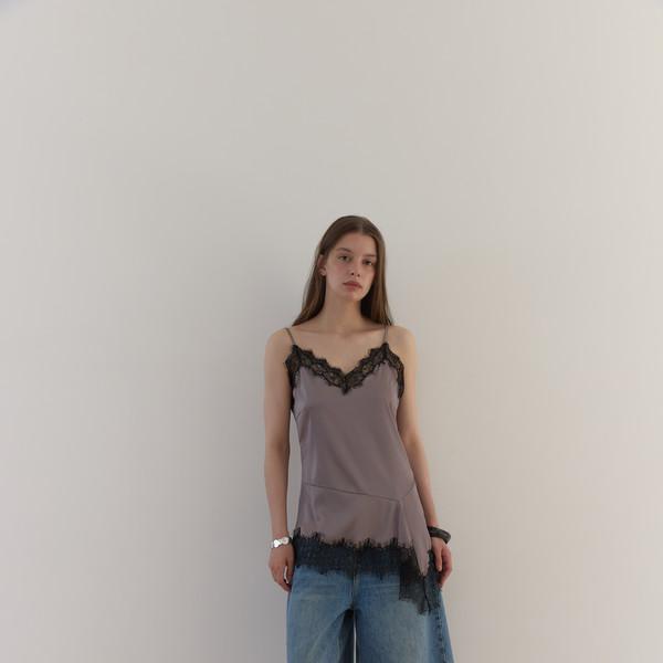 LAYERED SATIN TOP (GREY)