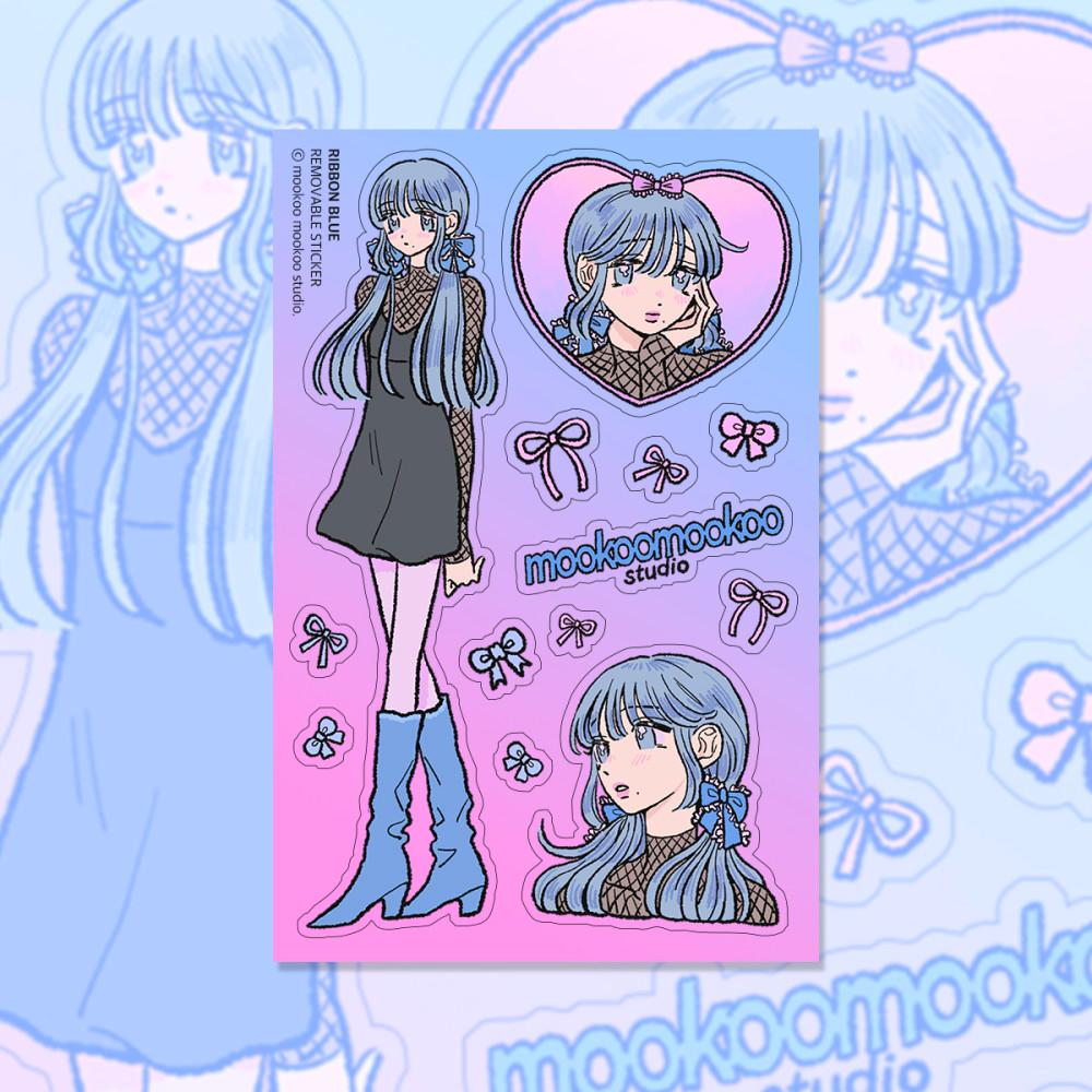 [무쿠무쿠스튜디오] 리본블루 스티커
