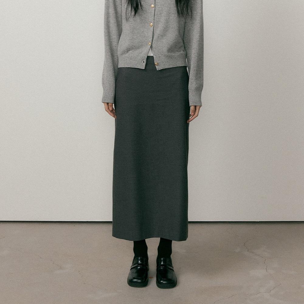 standard H-line long skirt-charcoal