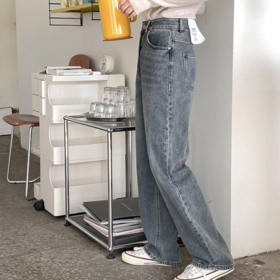 [4만장돌파🤎4계절워싱청바지] 와이드 스톤 데님팬츠 (5컬러,하이웨스트,롱,YKK,기장별)