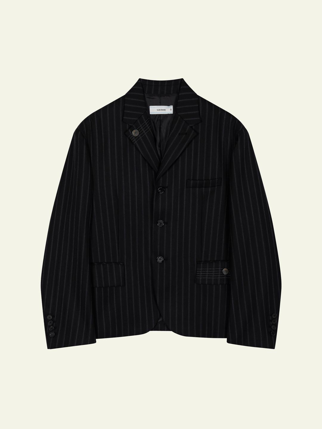 Ludwig Stitch Blazer - Black Stripe