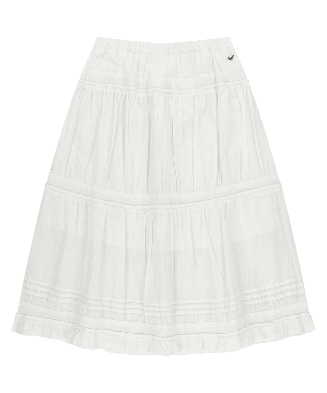 SHIRRING MIDI SKIRT WHITE