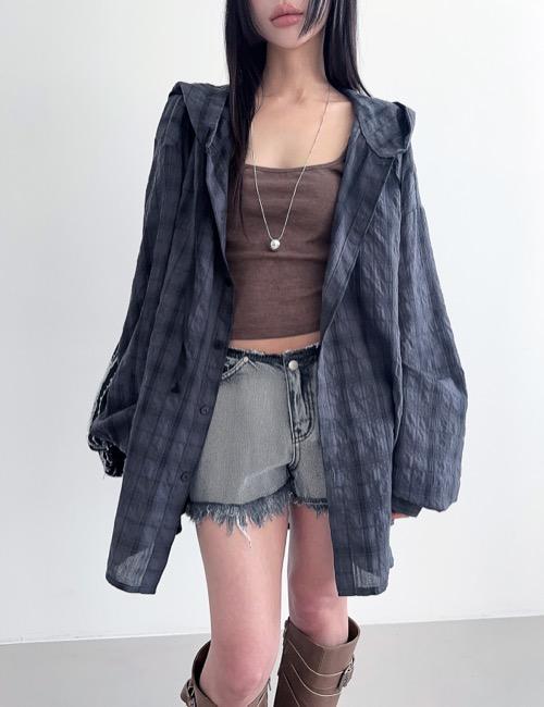 dust over check hood shirts