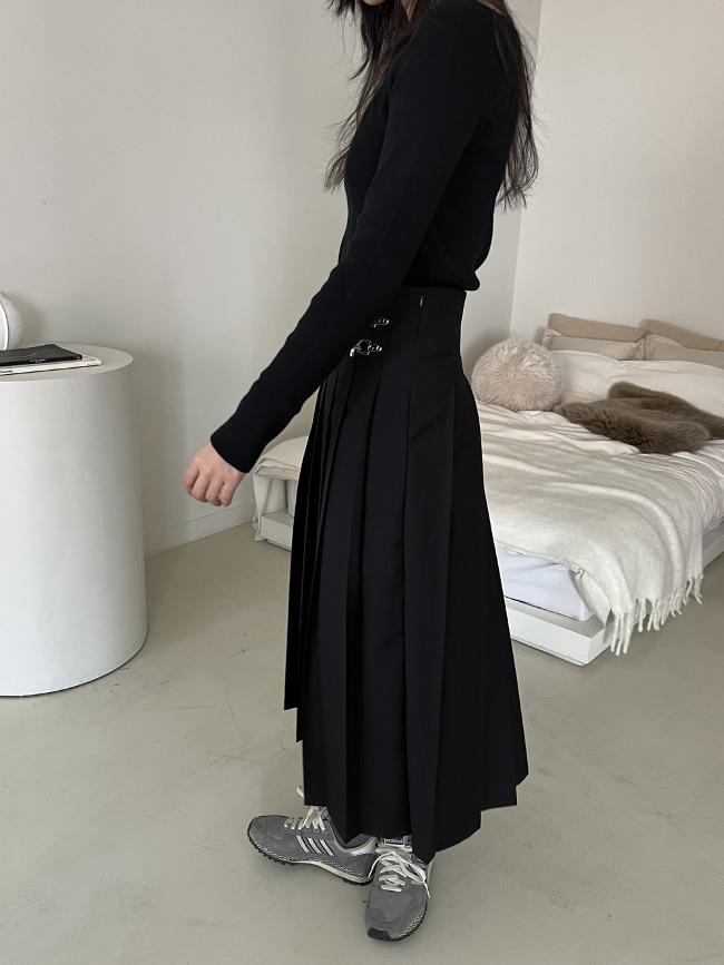 [new5%]버클 플리츠 skirt