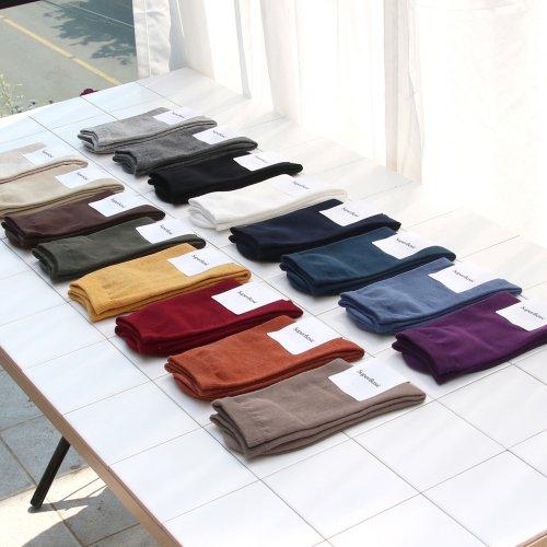 1520 남녀공용 무지 양말 5팩 (20색상)