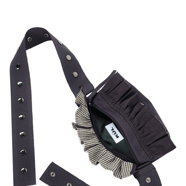 Boho ruffle belt bag [Grape]