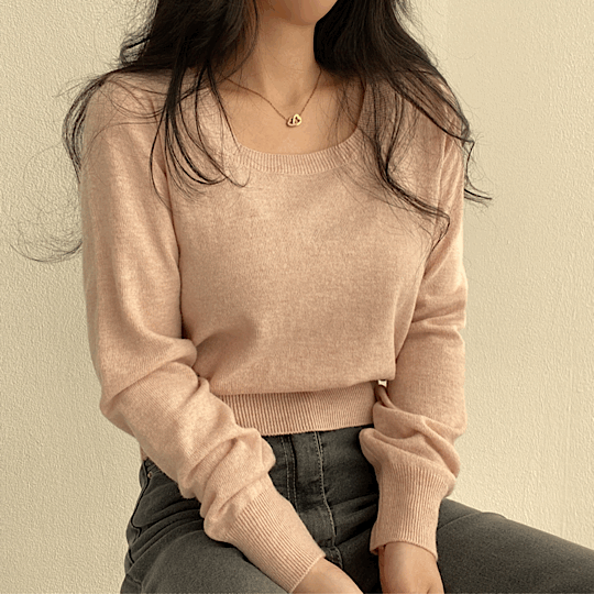 [울20%캐시미어5%] 고퀄리티 기본핏 스퀘어넥 니트 5color