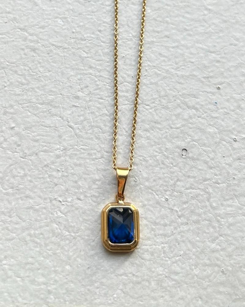 Classic Blue Stone Necklace