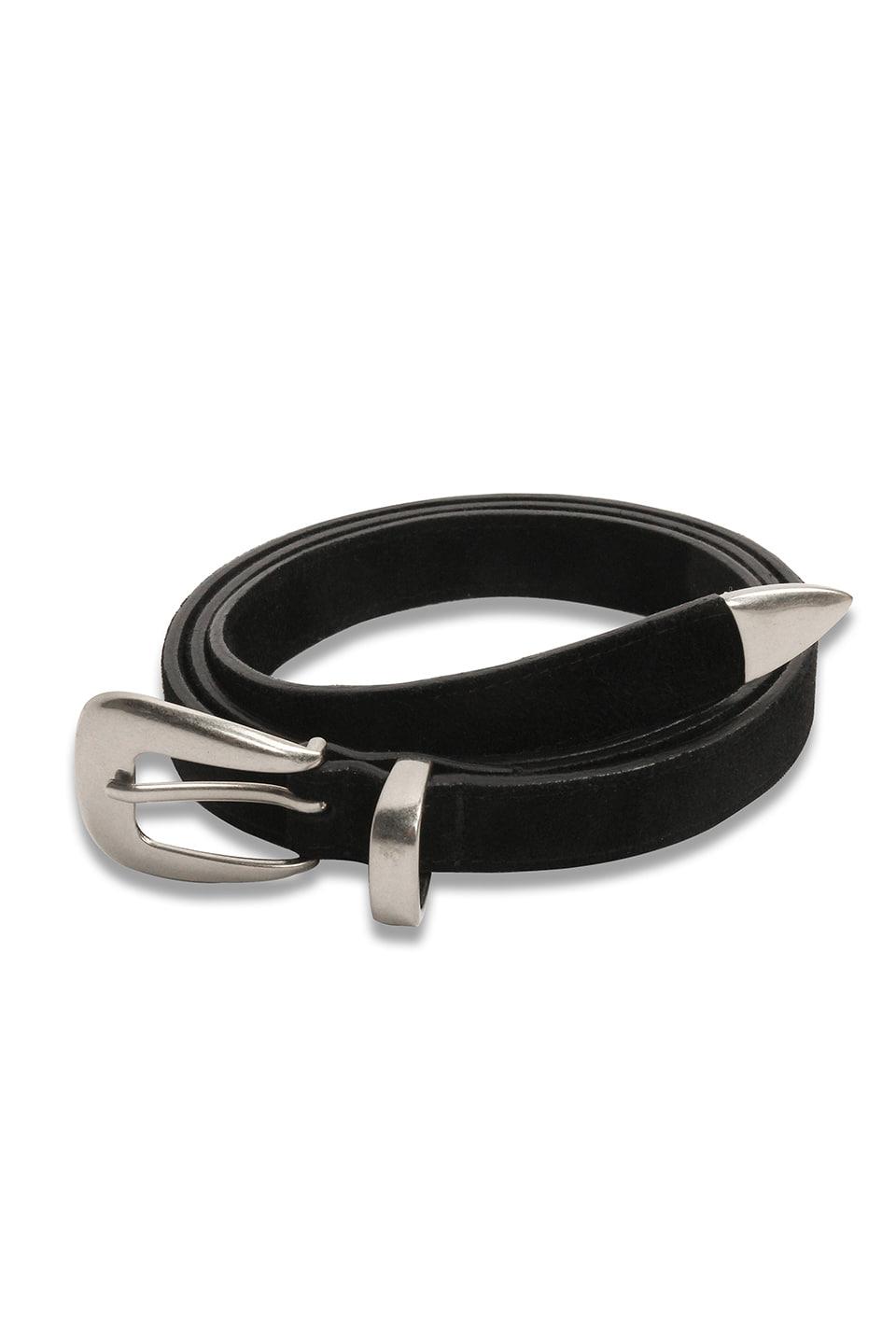 Suede Western Belt in Black