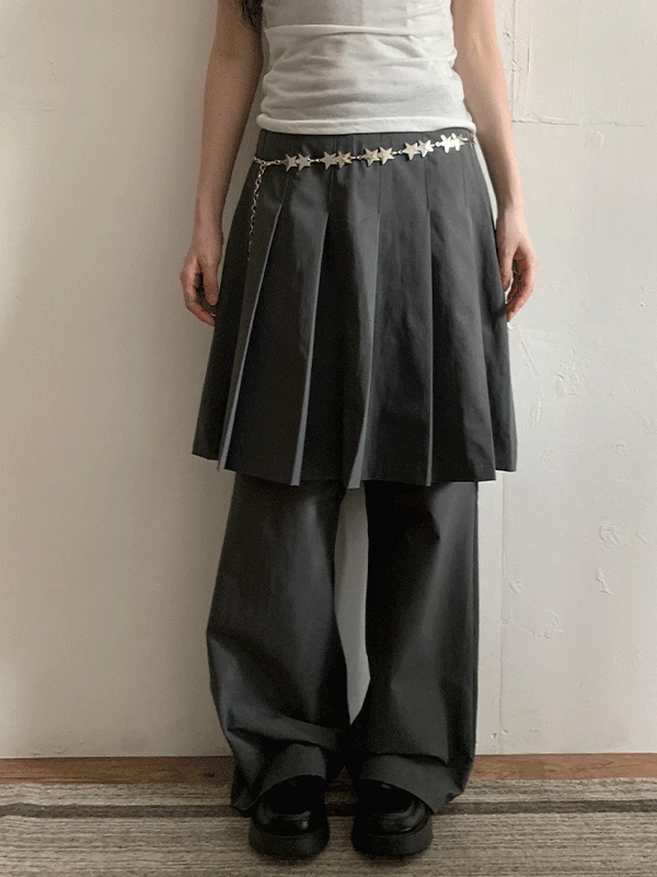 [빈티지♥] 모노 플리츠 스커트 팬츠 치마 바지 2color