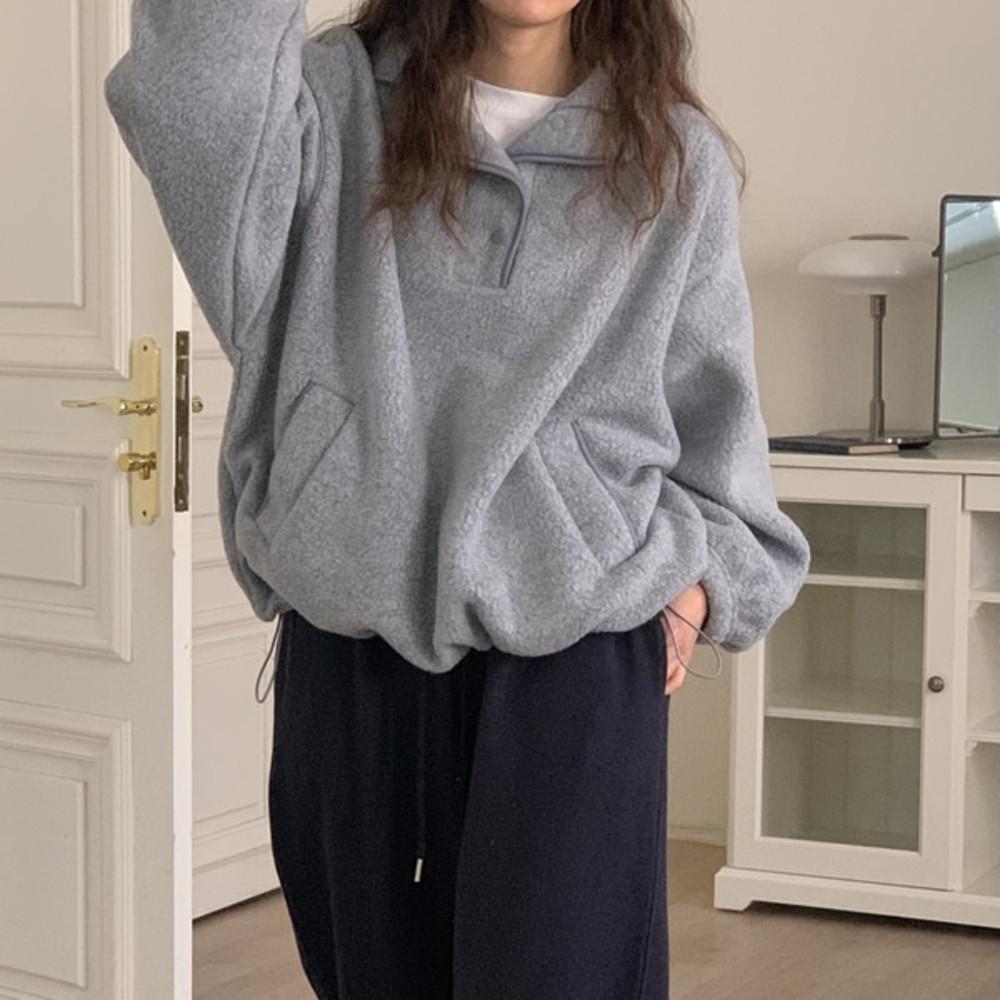 베어 뽀글이 또또 아노락 스트링 맨투맨 3컬러 캐주얼 귀여운