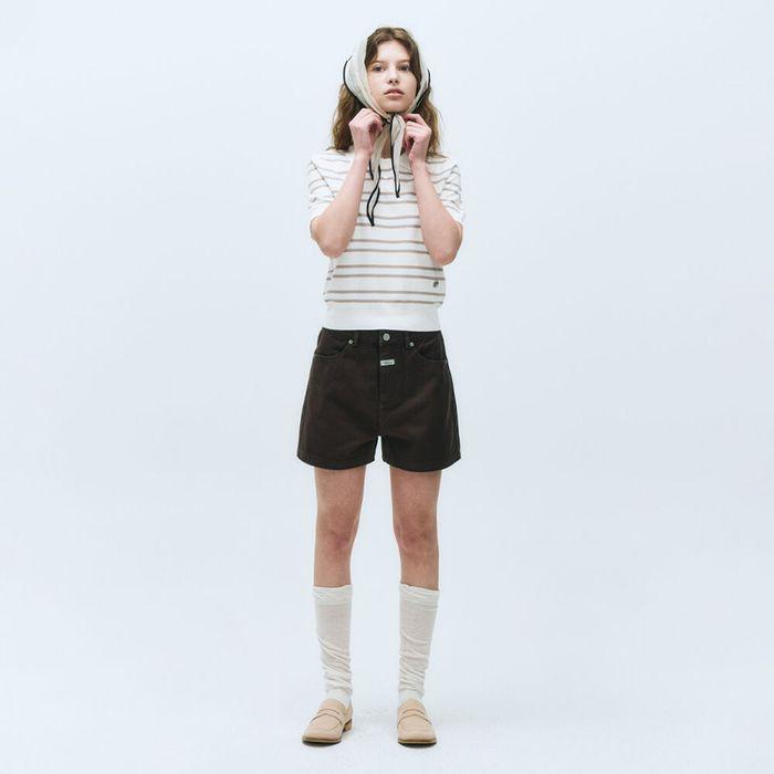 W COLORED DENIM SHORTS dark purple