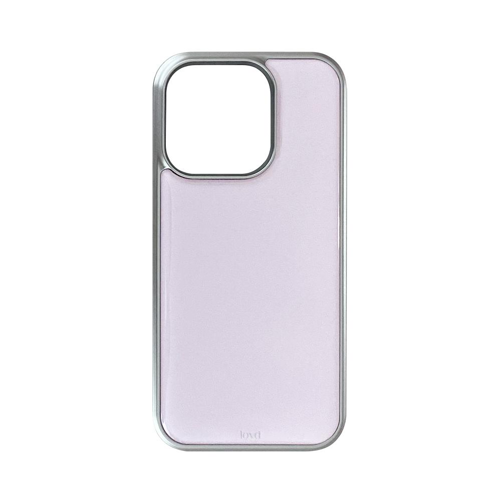 MILKY PINK PHONE CASE (epoxy silver bumper)