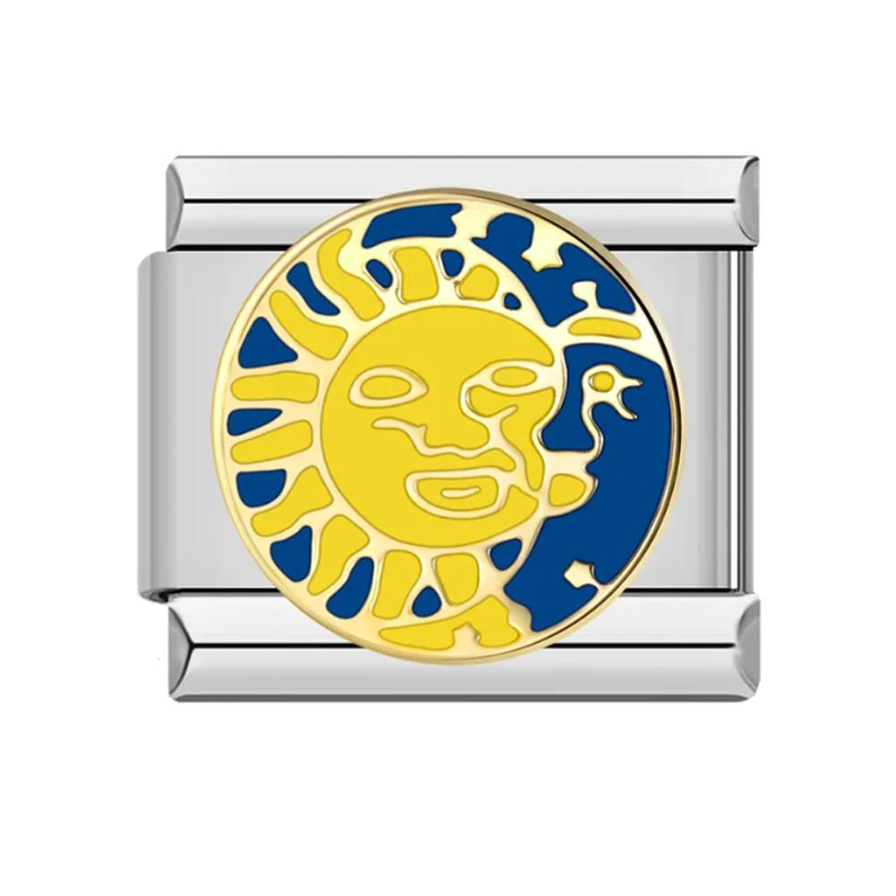 이탈리아 모듈 참 팔찌 스테인레스 스틸 모듈 브레이슬릿 9mm (Moon and Sun)