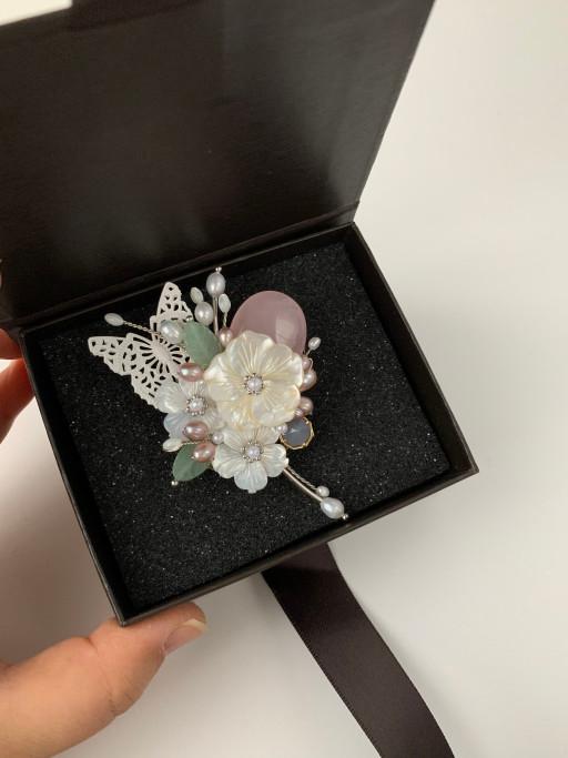 아름다운기억 혼주 브로치 분홍옥br-9