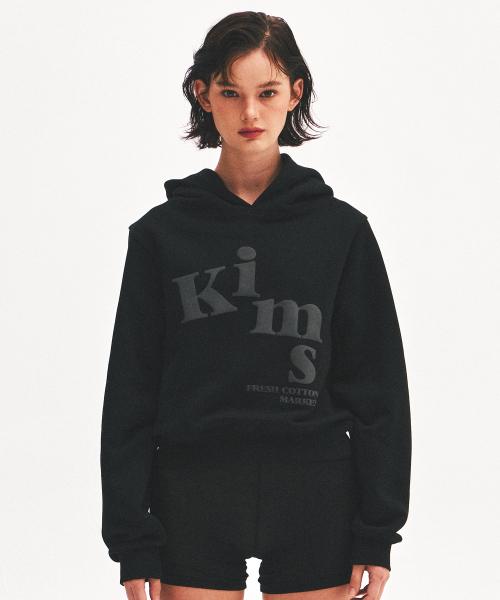 (Unisex) Messy Alpha Logo Hoodie Black