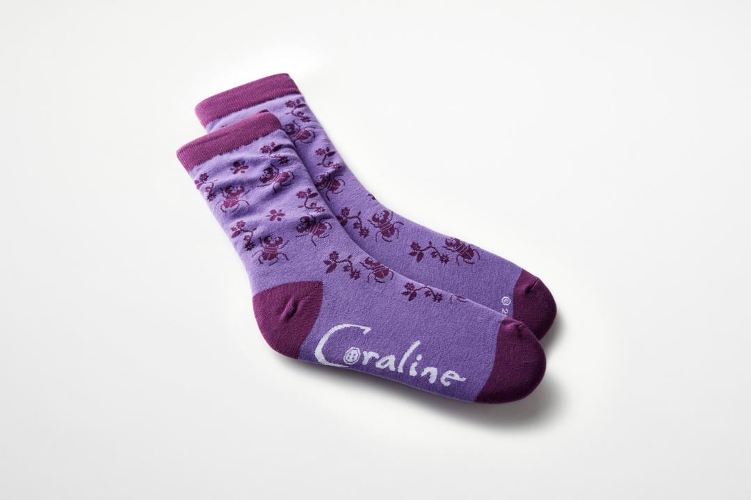 Coraline Bug Wallpaper Socks - S/M