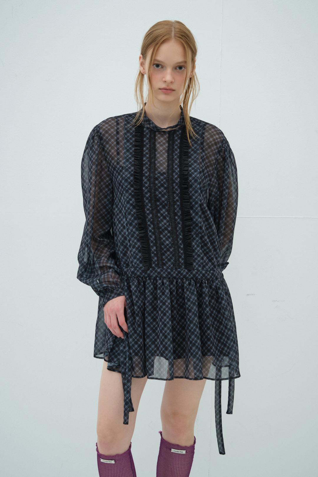 [INNER SET] FRILL LACE MINI DRESS_CHECK