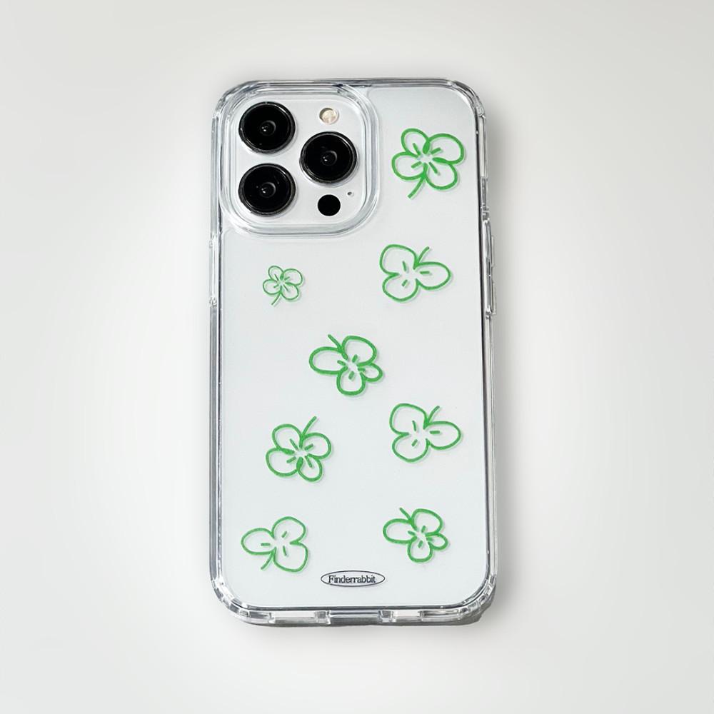 파인더래빗 럭끼클로버 LUCKKY clover 투명 젤 하드 케이스