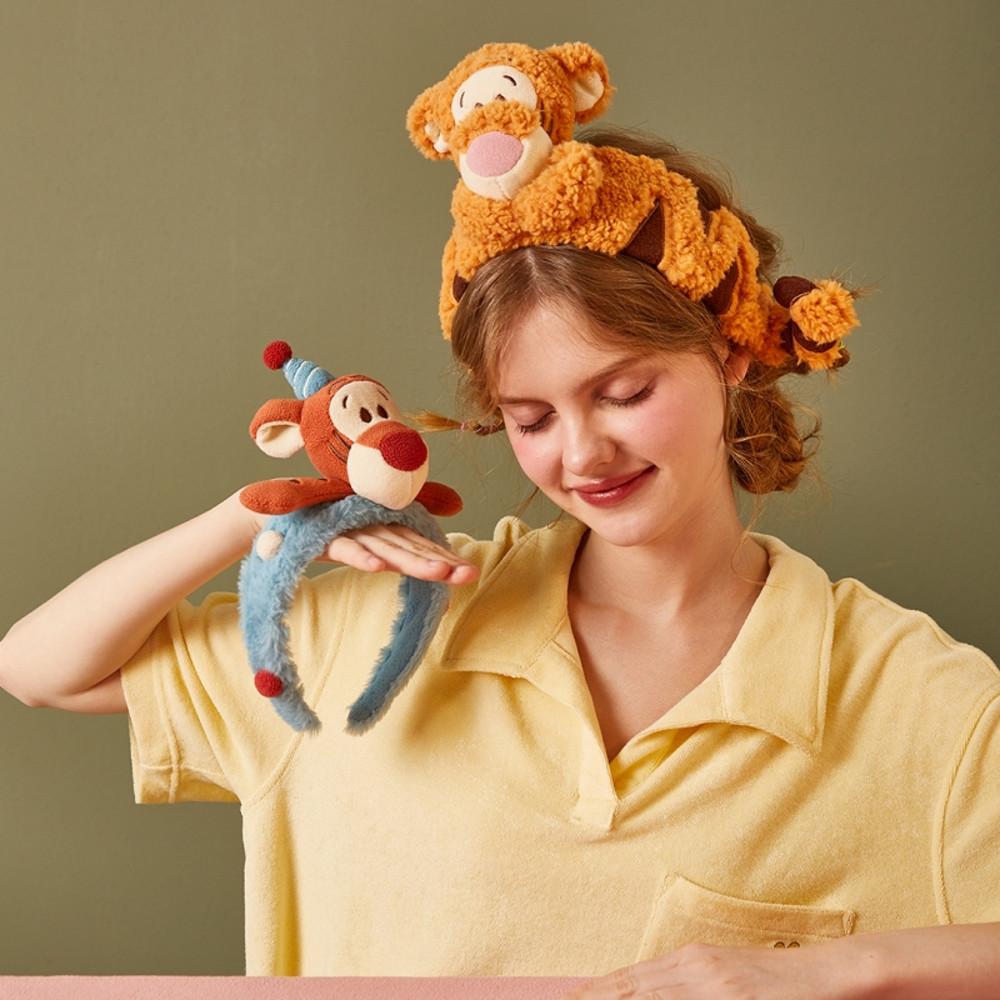 Gukoo 구쿠 디즈니 호랑이 티거 커플 우정 캐릭터머리띠 귀여운 극세사 캐릭터헤어밴드