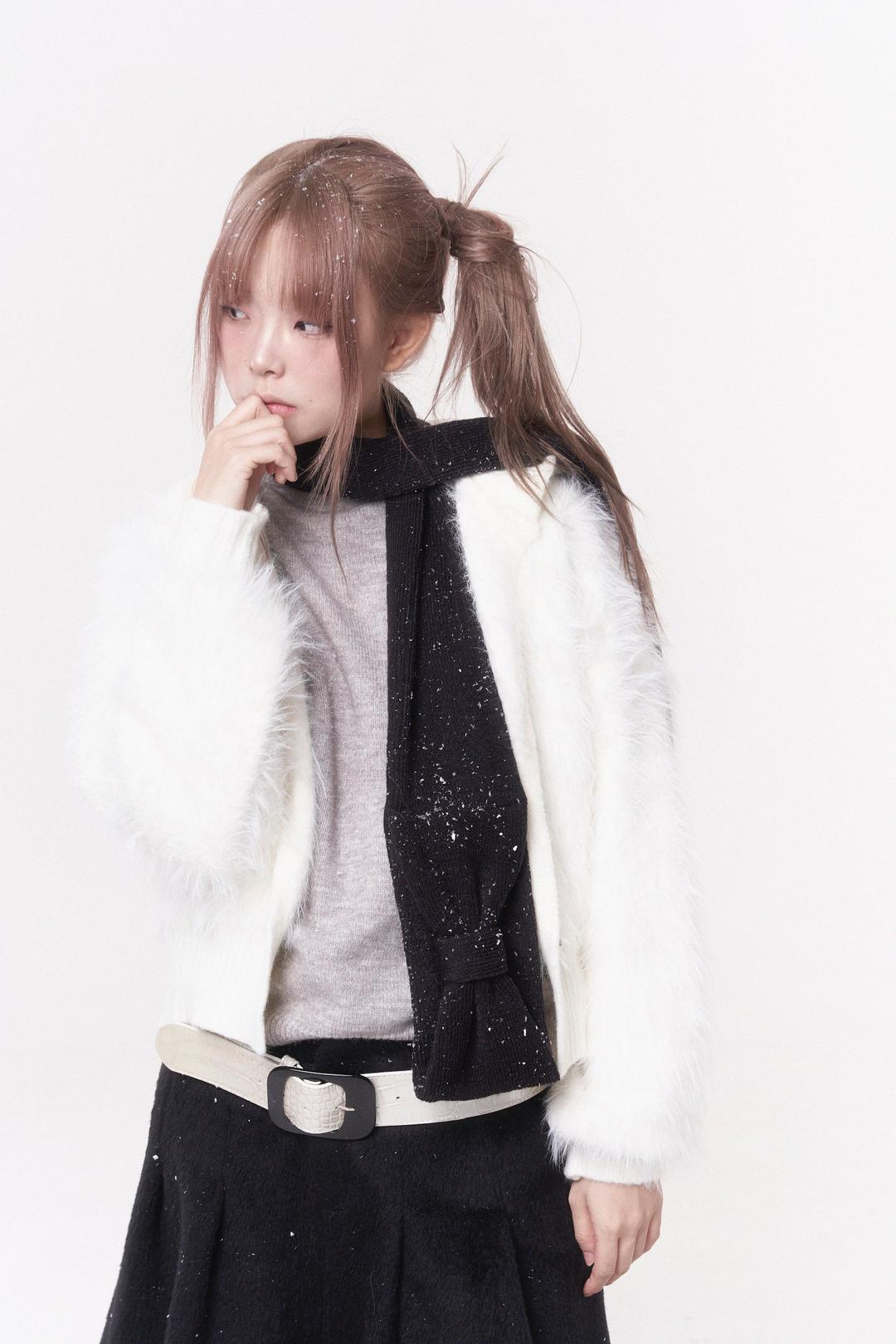 Mini ribbon muffler_black
