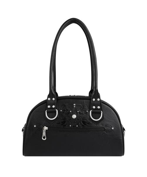 Studded Leather Bowling Bag (Black)