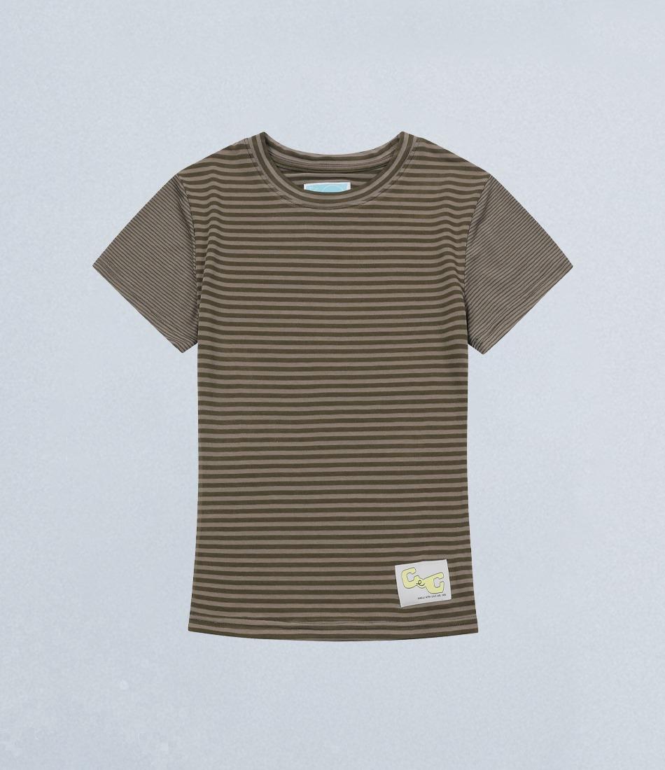 CEC STRIPED WOMAN T-SHIRT(BROWN)