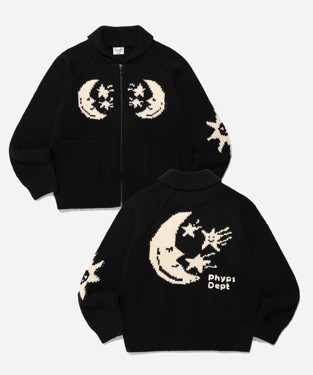 PHYPS® COWICHAN KNIT ZIP UP BLACK