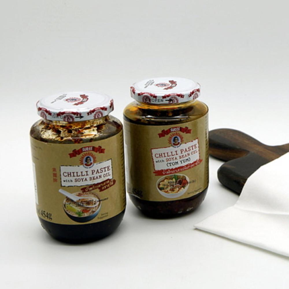 태국 소스 수리 칠리페이스트 위드 소야 빈 오일 똠얌 탕용 454G 아시안푸드 [원산지:태국]