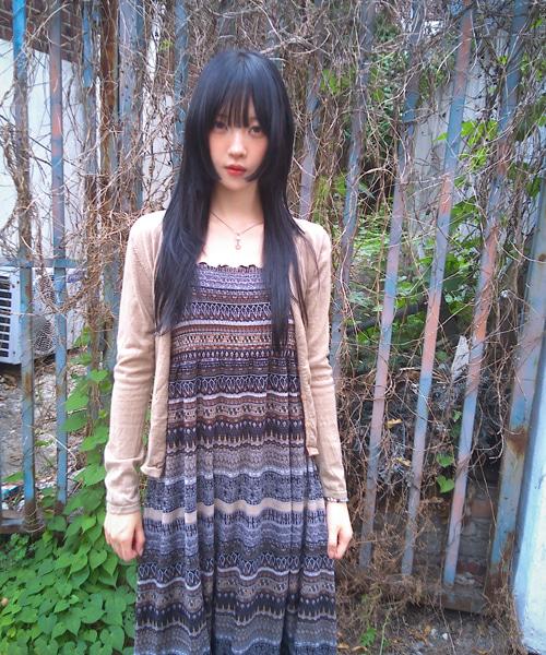 (Vintage)Bohemian Frill Dress(Brown)