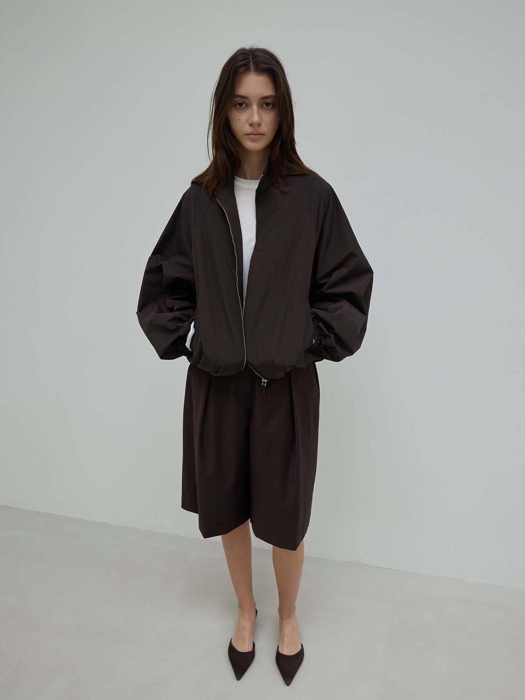 Basic Bomber Jacket - Brown