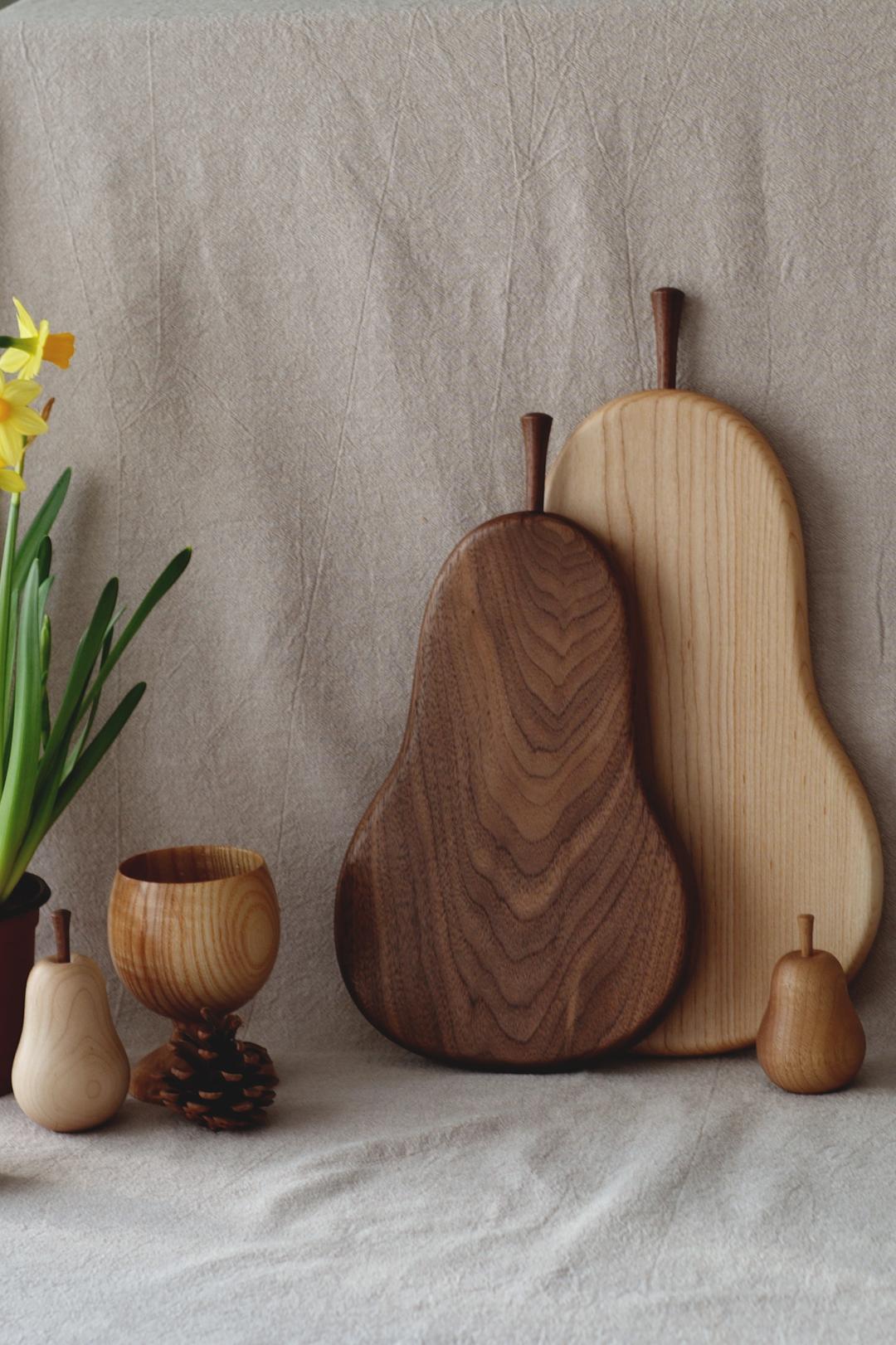 Wood pear platter
