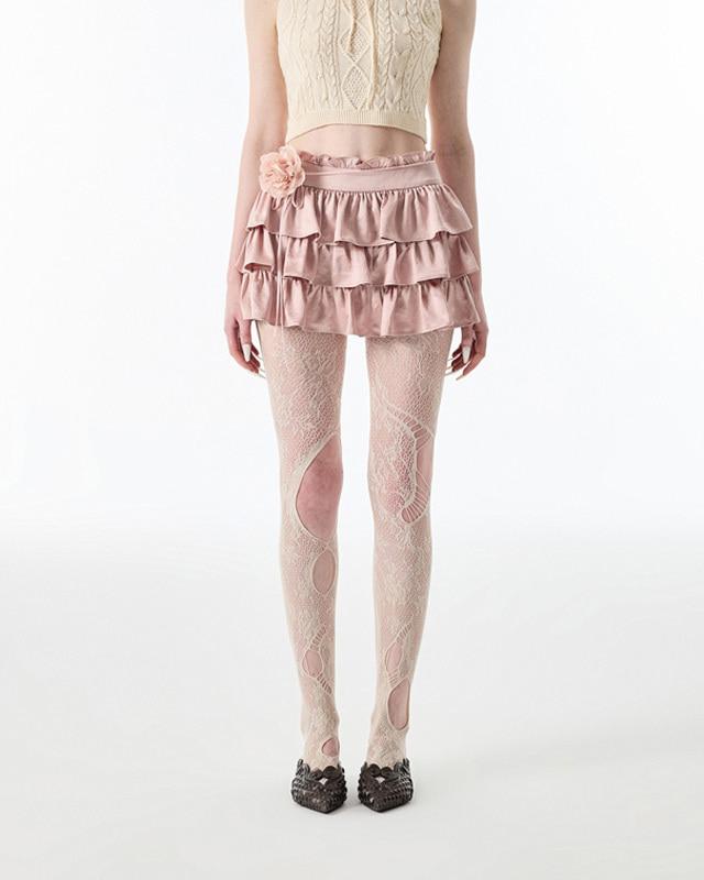 1JINNSTUDIO 레이스 레이어 미니스커트 (2 컬러)