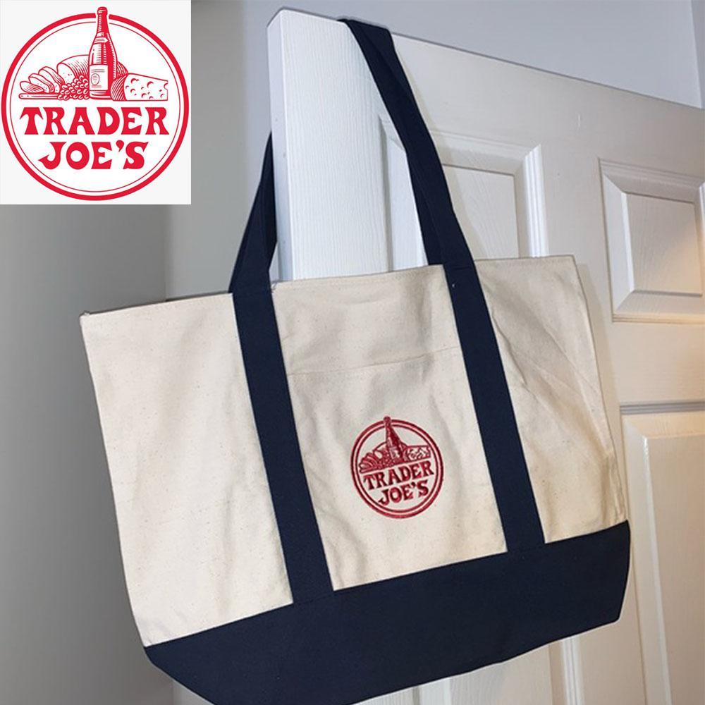 트레이더조 남녀공용 에코백 코튼 에코백 토트 비치백 북백 trader joes