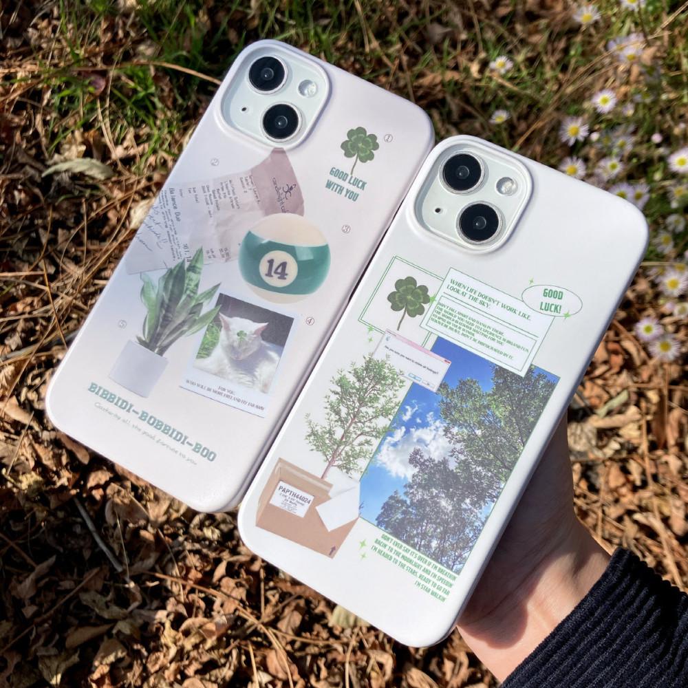 하드케이스 / 그린럭키심볼 키치 심플 감성 무드 아이폰 SE3 케이스