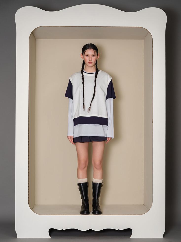 3-LAYERED T-SHIRT_GENTLE CREAM