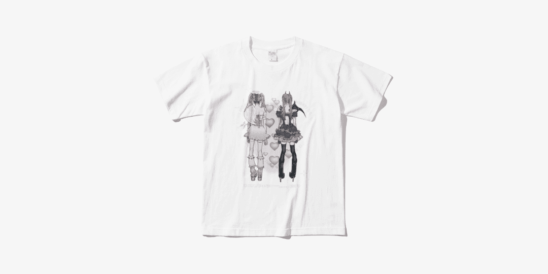 angel and devil White Overfit T shirt